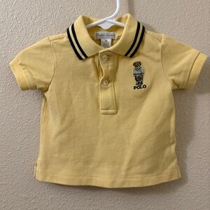 Ralph Lauren Polo Bear Baby Polo Shirt Yellow 3M